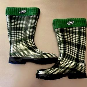 Philadelphia eagles plaid rain boots